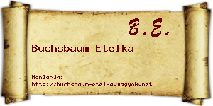 Buchsbaum Etelka névjegykártya